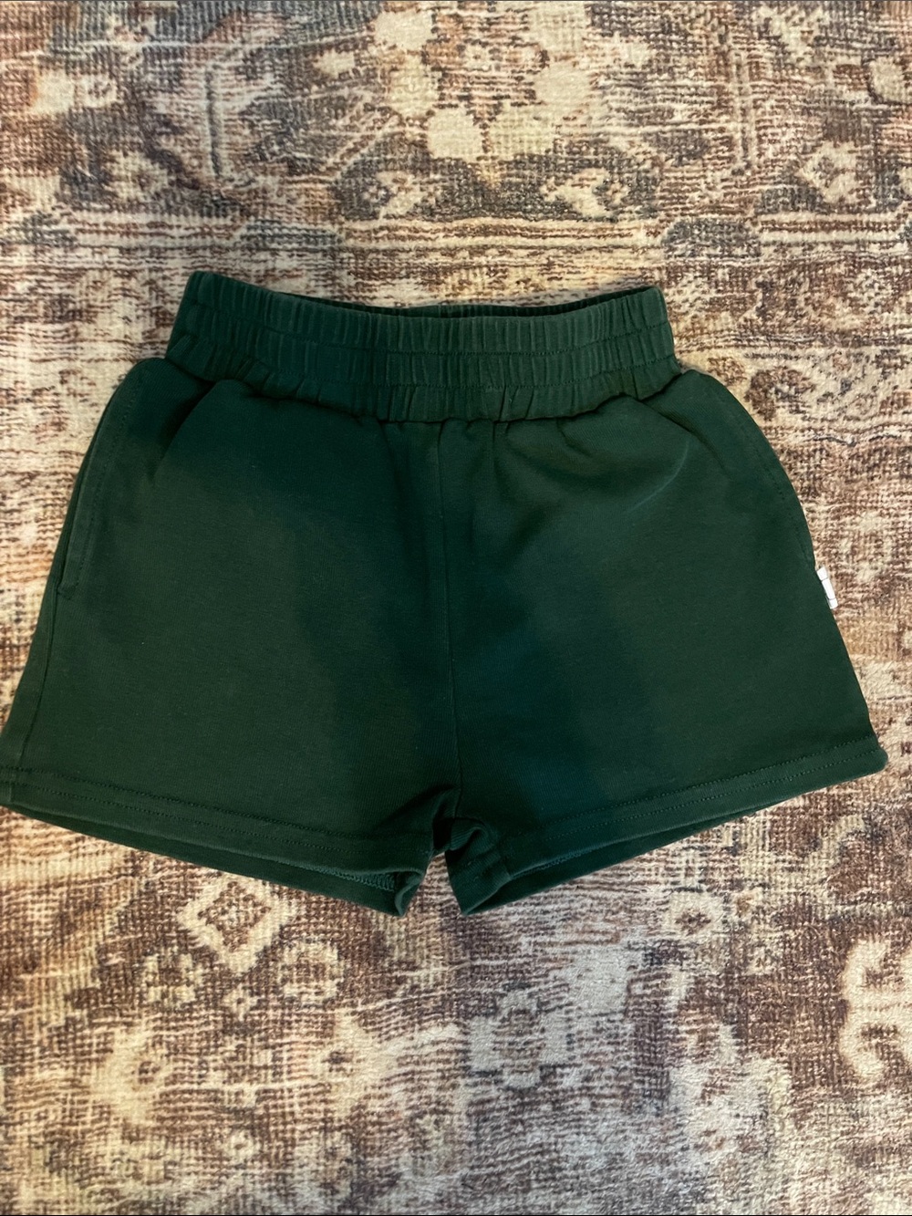 Roobear Kids Dark Green Elastic Waist Shorts